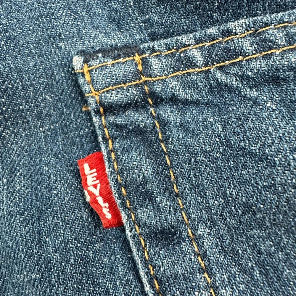 Levi’s 568 Big E Premium Loose Straight Jeans Men 36x30 Linen Cotton Blue Denim
